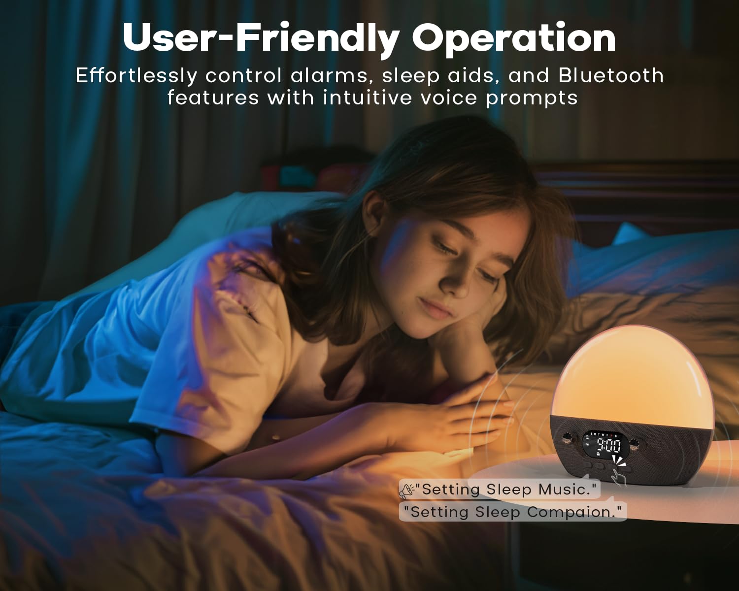 MOMILLA Sunrise Alarm Clock, 3 in 1 Wireless Charging Station, Smart App Control White Noise Sound Machine, Wake up Light, Sunset Night Light Alarm Clocks for Heavy Sleepers Kids