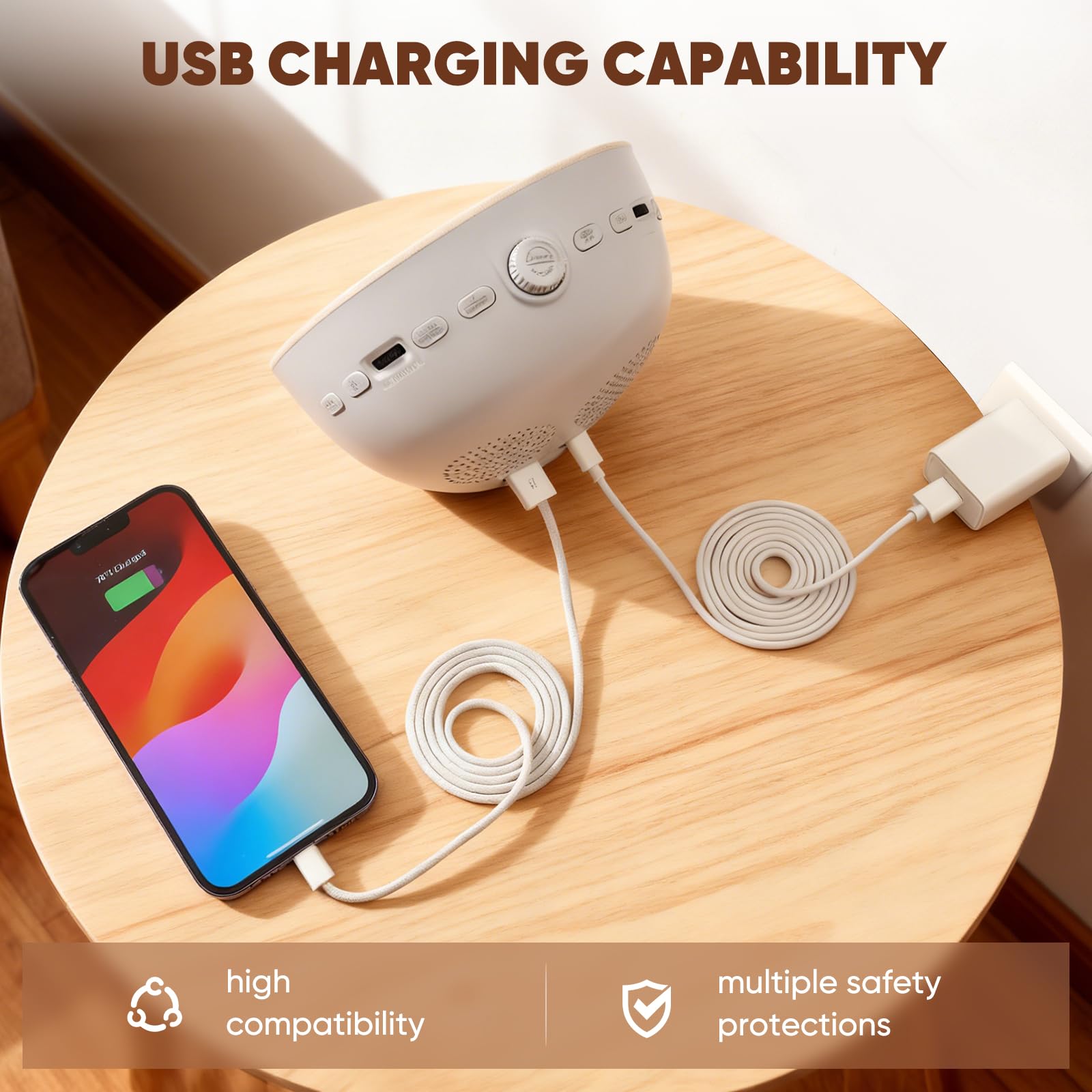 Sunrise Alarm Clock, Sound Machine, Wood Grain Dimmable Night Light for Heavy Sleepers, White Noise Machine for Baby, Dual Alarm Function 30 Sleep Sounds, Wake Up Light with 17 Effects