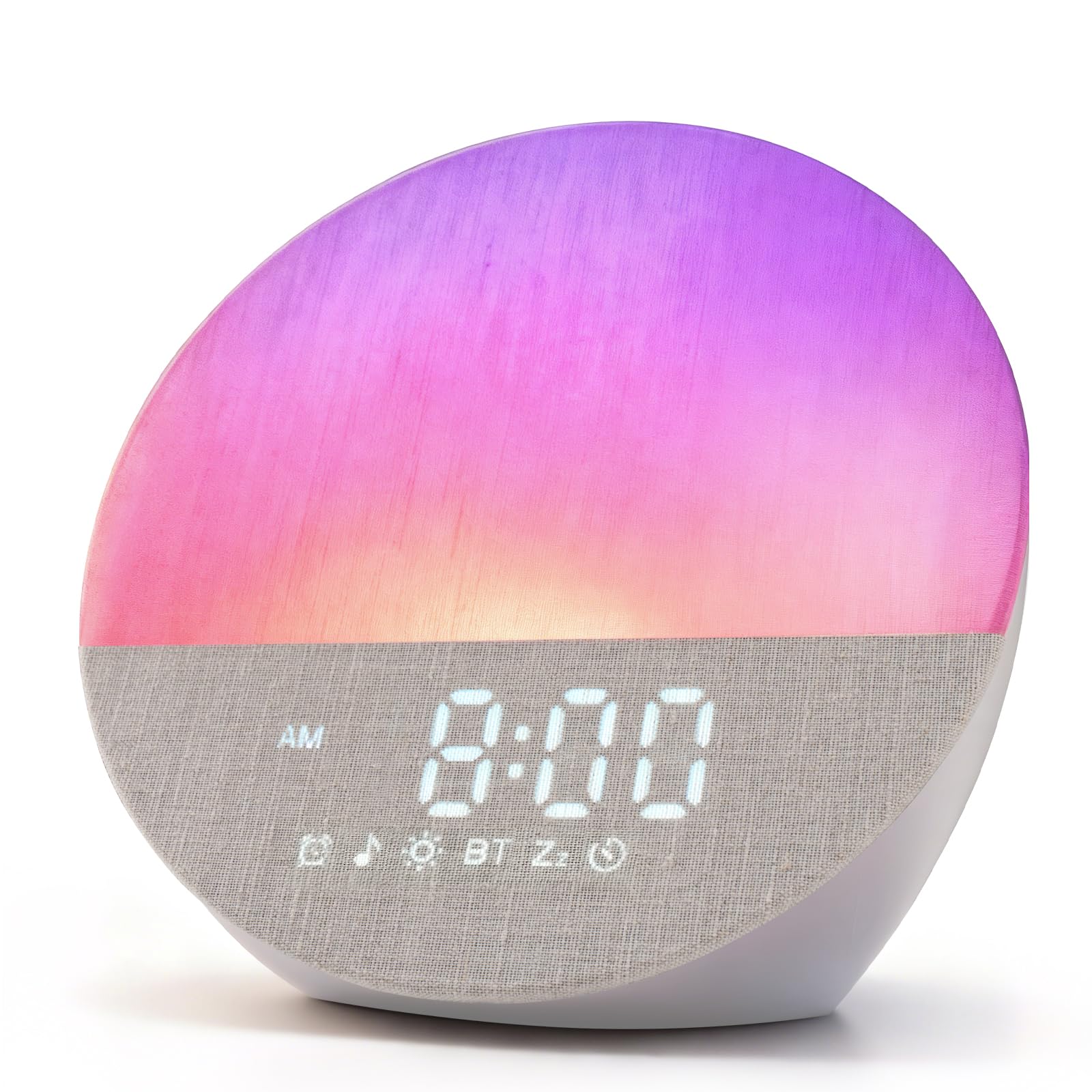 Sunrise Alarm Clock, Sound Machine, Wood Grain Dimmable Night Light for Heavy Sleepers, White Noise Machine for Baby, Dual Alarm Function 30 Sleep Sounds, Wake Up Light with 17 Effects